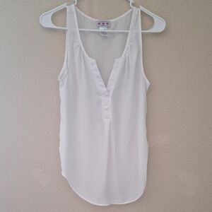 Trixxi White Tank Top with V-Neck